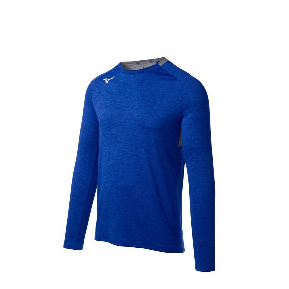 Mizuno Alpha Long Sleeve - Erkek Gömlek - Kraliyet Mavisi Türkiye (BCVZSU-701)